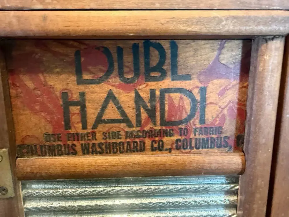 Vintage Dubl Handi Columbus Washboard Wall Mounted Cabinet Storage Box